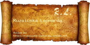 Ruzsicska Leonarda névjegykártya